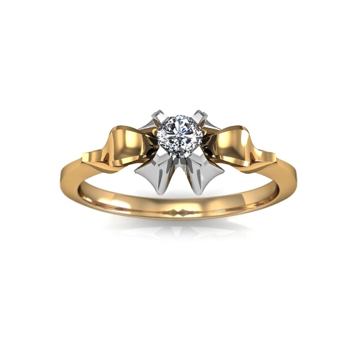 Кольцо из желтого золота с бриллиантом 