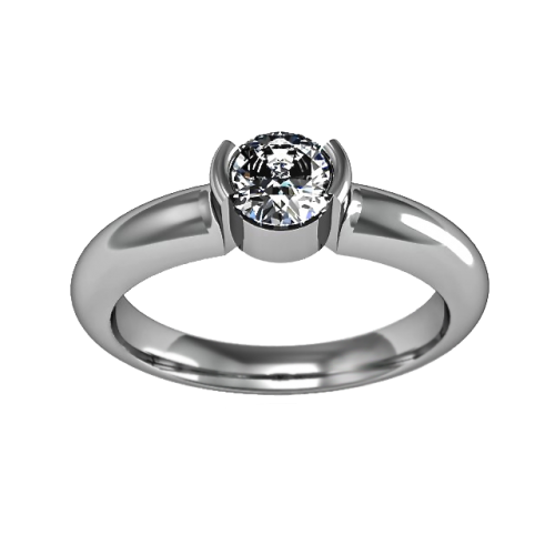 Золотое кольцо с бриллиантом 0,30 карат