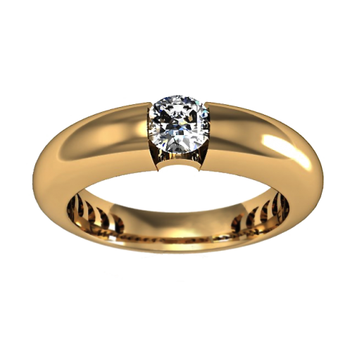 Золотое кольцо с бриллиантом 0,52 карата