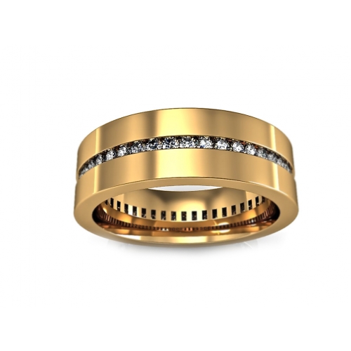 Золотое кольцо с дорожкой из бриллиантов