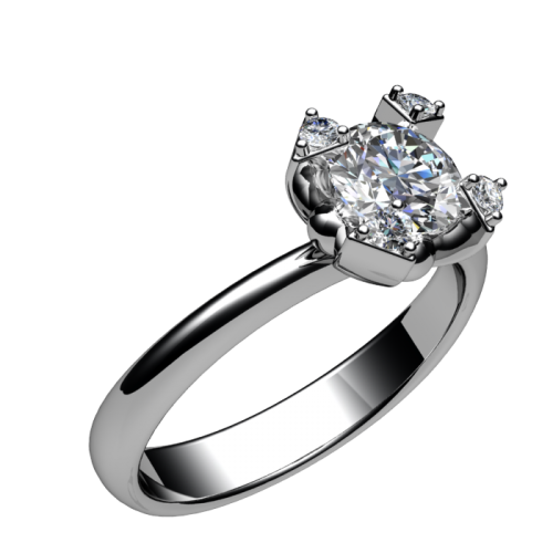 Золотое кольцо с бриллиантом 0,50 карат