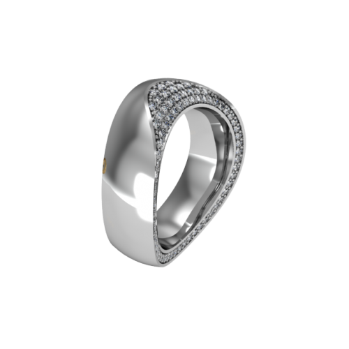 Кольцо обручальное с россыпью бриллиантов NM5J