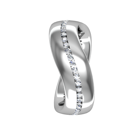 Кольцо обручальное с дорожкой из бриллиантов NM6J