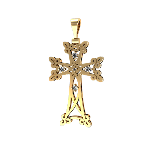 Золотой крест с бриллиантами