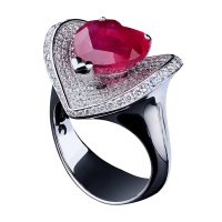 Кольцо с рубином и бриллиантами от buzzard. Коллекция Heart