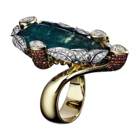 Кольцо с изумрудом, рубинами и бриллиантами. High jewelry от buzzard